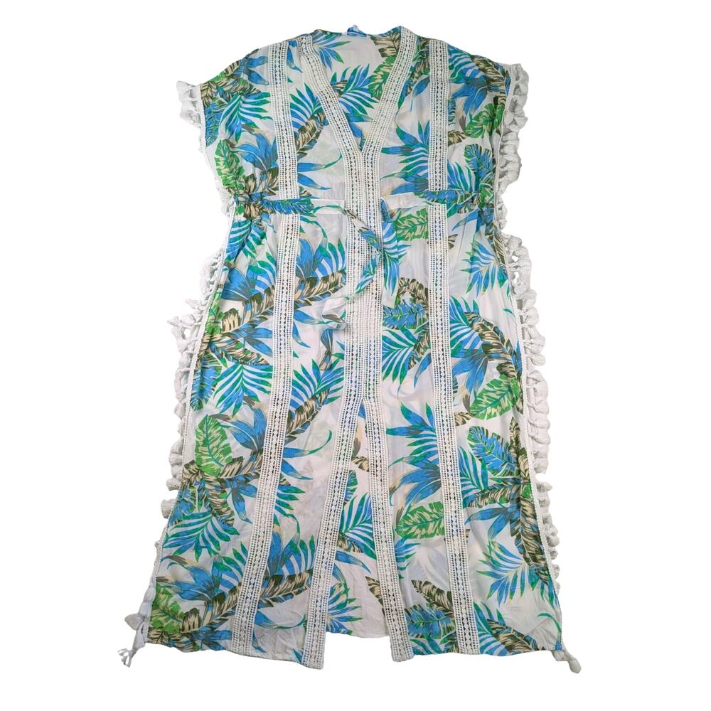 Blue Island Tasseled Kaftan Cover-up Size Medium